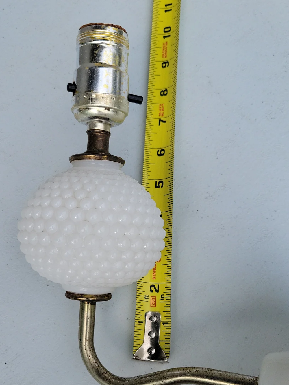 Vintage Milk Glass White Hobnail Wall Sconce Light
